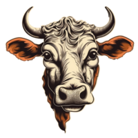 aquarelle vache . ai généré png