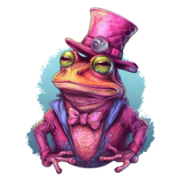 aquarelle marrant grenouille . ai généré png