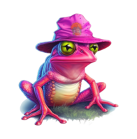 aquarelle marrant grenouille . ai généré png