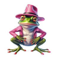 Watercolor funny frog . png