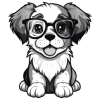 mignonne chien portant des lunettes - ai généré png