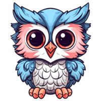 Beautiful Kawaii Style Owl - png