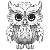 Beautiful Kawaii Style Owl - png