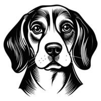 magnifique beagle silhouette - ai génératif png