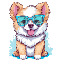 Cute Dog Wearing Glasses - png