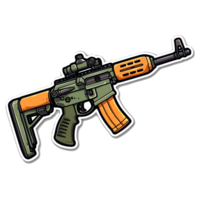 färgrik pistol - ai genererad png