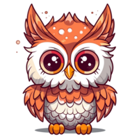 Beautiful Kawaii Style Owl - png