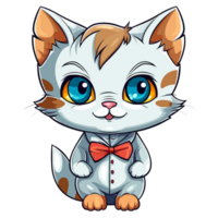 encantador gato - kawaii estilo - ai generado png