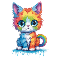 Beautiful Rainbow Cat - png