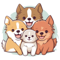 adorable perros acurrucarse - ai generado png