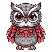 Beautiful Kawaii Style Owl - png