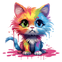 Beautiful Rainbow Cat - png