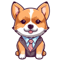 Dog Wearing Suit - png