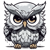 Beautiful Kawaii Style Owl - png