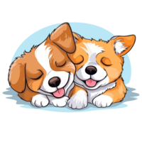 adorável cachorros abraço - ai gerado png