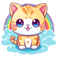 Beautiful Rainbow Cat - png