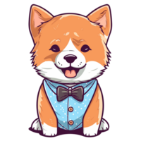 Dog Wearing Suit - png