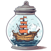 Ship Inside Jar - png