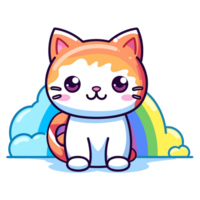 mooi regenboog kat - ai gegenereerd png