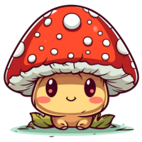 Kawaii Style Mushroom - png