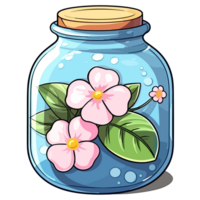 Flowers Inside Jar - png