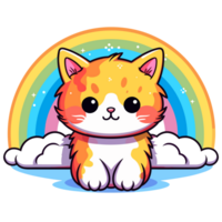 Beautiful Rainbow Cat - png