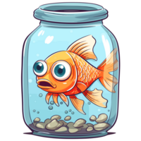 Fish Inside Jar - png