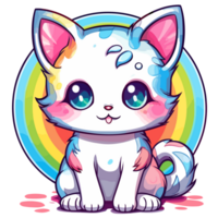 Beautiful Rainbow Cat - png