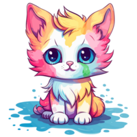 Beautiful Rainbow Cat - png
