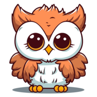 Beautiful Kawaii Style Owl - png