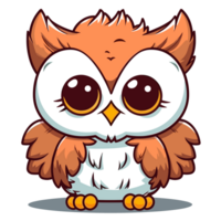 magnifique kawaii style hibou - ai généré png