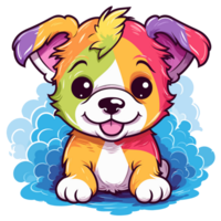 arco Iris cor cachorro - ai gerado png