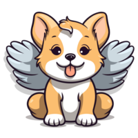 mignonne chien avec ailes - ai généré png