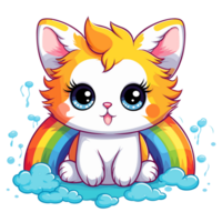 Beautiful Rainbow Cat - png