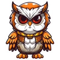 Beautiful Kawaii Style Owl - png