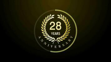 28th Year Celebration gold color luxury sparkling elegant video