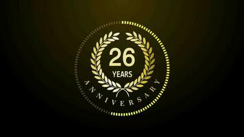 26th Year Celebration gold color luxury sparkling elegant video