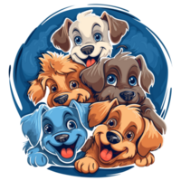 adorable perros acurrucarse - ai generado png