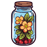 Flowers Inside Jar - png