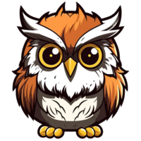 Beautiful Kawaii Style Owl - png