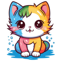 Beautiful Rainbow Cat - png