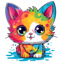 mooi regenboog kat - ai gegenereerd png