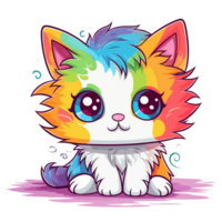 Beautiful Rainbow Cat - png