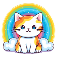 Beautiful Rainbow Cat - png