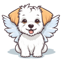 mignonne chien avec ailes - ai généré png