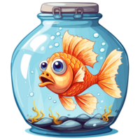 Fish Inside Jar - png