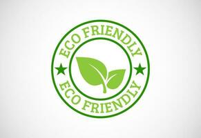 Eco friendly icon. Eco friendly and organic labels sign. Healthy natural product label design vector illustration