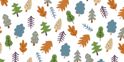 autumn tree cartoon pattern png