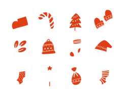 set of christmas icons png