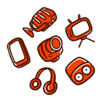 set of cute device element png